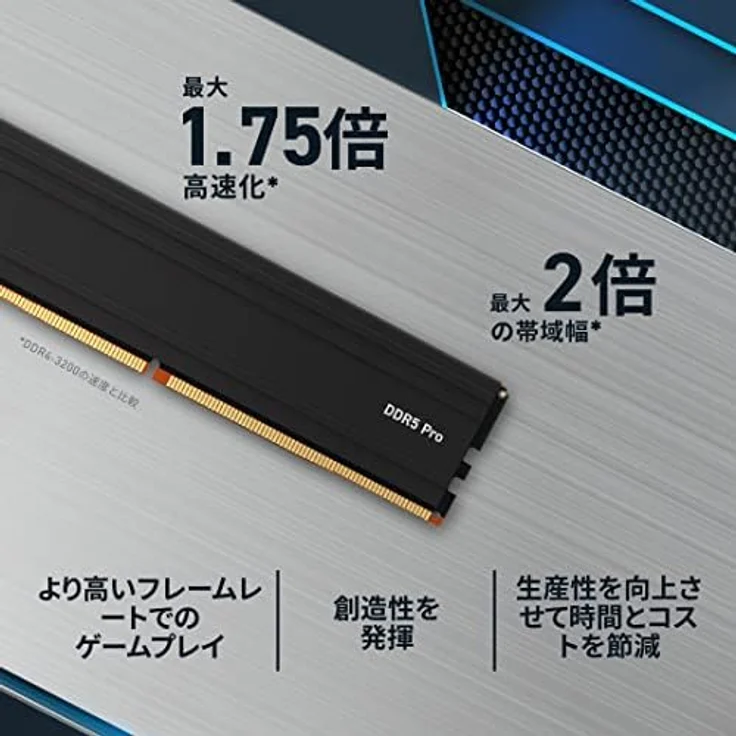 Crucial Pro - Overclocking Edition - DDR5 - Modul - 16 GB - DIMM 288-PIN - 6000 MHz / PC5-48000 - CL36-1.35 V - ungepuffert - Schwarz – Bild 2