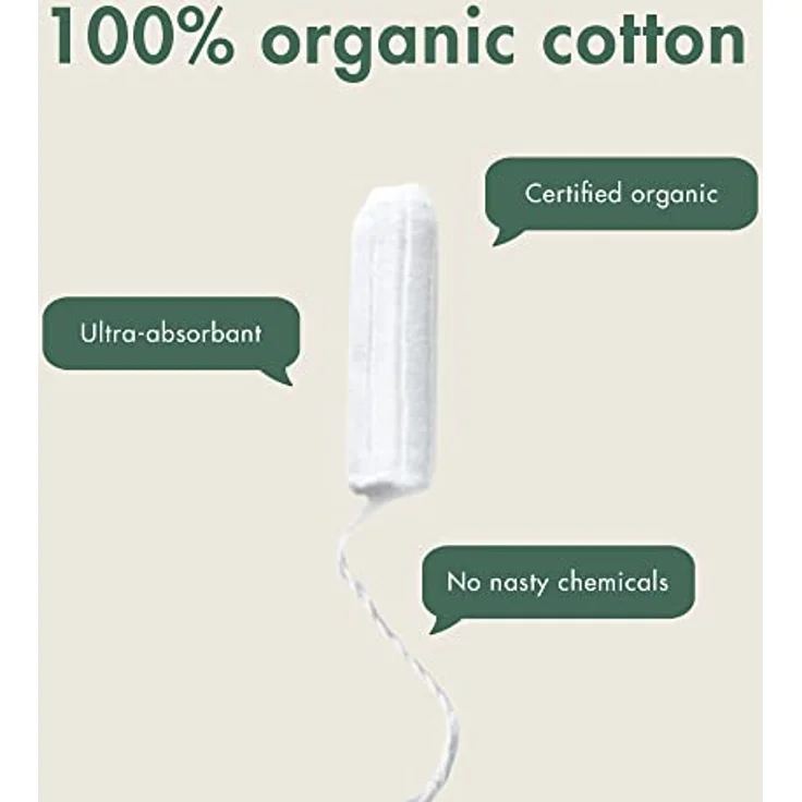 Eco by Naty Tampons - Super, 18 Tampons. Pflanzlich, Vegan, 100% Bio-Baumwolle - Preisvergleich – Bild 2