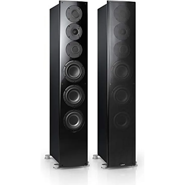 Nubert nuVero 110 | Schwarzes Standlautsprecherpaar | 2 Stück High End Lautsprecher | Lautsprecher für Stereo | HiFi Qualität auf höchstem Niveau | Passive Standboxen mit 3 Wegen Made in Germany