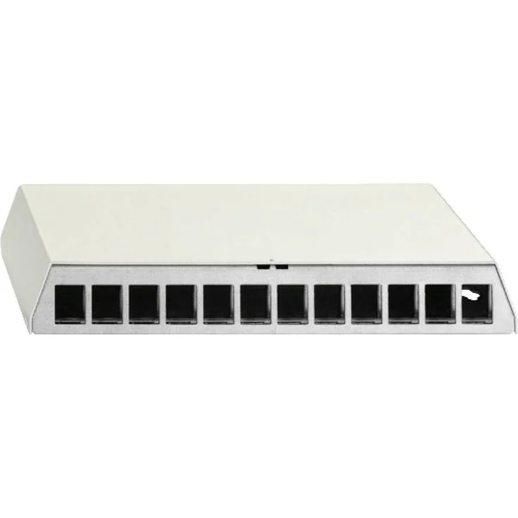 Rutenbeck PP-UM-Cat.6#23911212, 12 Port Patch-Panel, geschirmt für 10G Ethernet, Aufputz, reinweiß