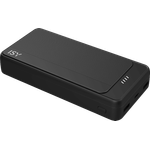 ISY IPP-20000-C-BK-1 tragbare Powerbank 20000 mAh, Schwarz, mit Micro-USB und USB-Typ-C Anschlüssen