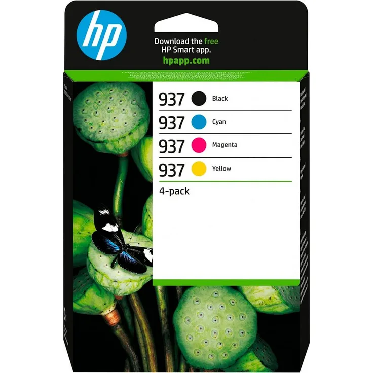 HP 937 CMYK Original Ink Cartridge 4-Pack Tintenpatrone - Professionelle Druckqualität in lebendigen Farben und kräftigem Schwarz
