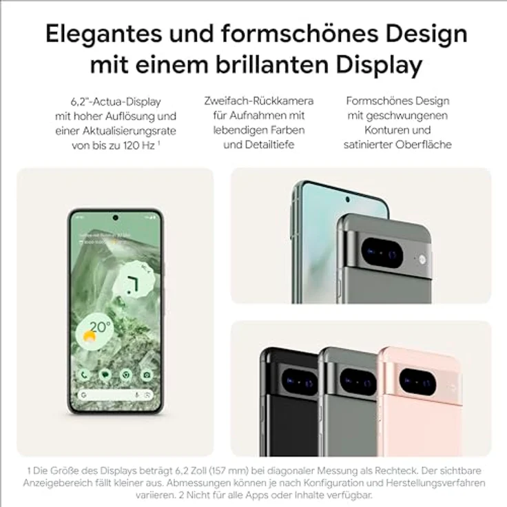 Google Pixel 8 – Android-Smartphone ohne SIM-Lock mit leistungsstarker Pixel-Kamera, 24 Stunden Akkulaufzeit und leistungsstarken Sicherheitsfunktionen – Obsidian, 128 GB – Bild 3