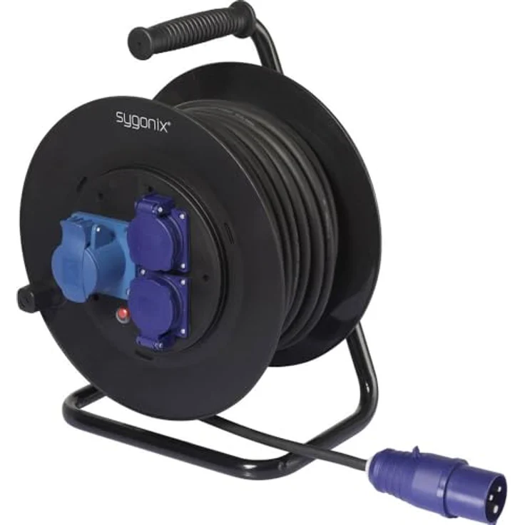 Sygonix SY-6618488 Kabeltrommel 30 m Schwarz CEE-Stecker 16 A 3polig – Bild 1