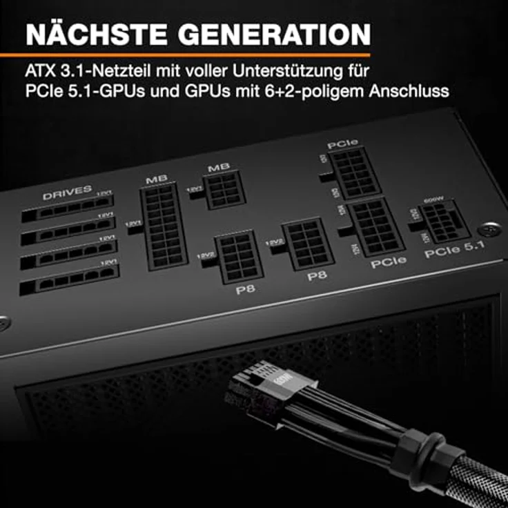 be quiet! DARK POWER 14 1200W EU, ATX-Netzteil mit 80 PLUS Titanium Zertifizierung, vollmodular, Schwarz – Bild 3