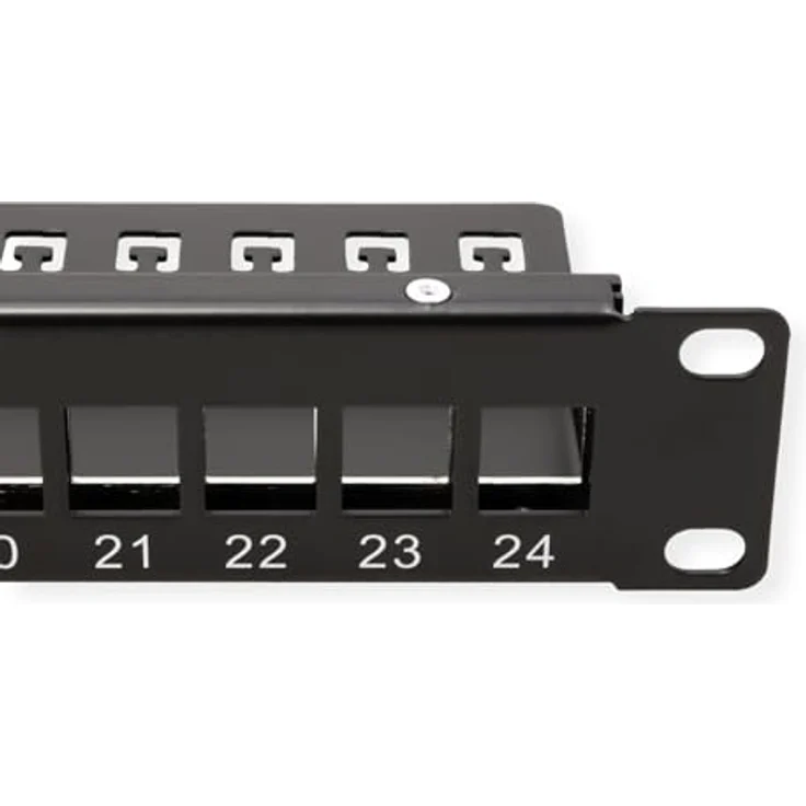 VALUE 19"-Keystone-Modulträger, 24 Ports, 1HE, geschirmt, schwarz mit Kabelabfangleiste für 19" Schränke – Bild 4