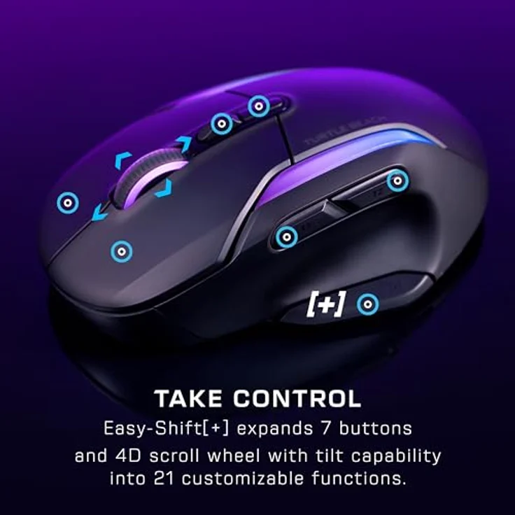 Turtle Beach Kone II Air – Kabellose RGB-Gaming-Maus, 350-Stunden-Akku, 26K DPI Sensor, Schwarz – Bild 2
