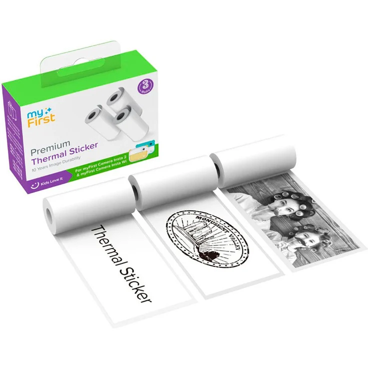 myFirst Fotopapier Thermoaufkleber für myFirst Insta Wi & Insta 2 - Dunkle Bilddichte, 10 Jahre Haltbarkeit - 3,6 Meter – Bild 1