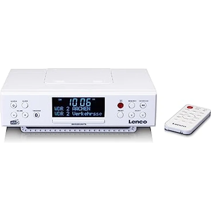 Lenco KCR-190 DAB+ Unterbau-Küchenradio - Bluetooth - PLL FM - 30 Senderspeicher - LED Display und Licht - Timer - Wecker - weiß – Bild 3