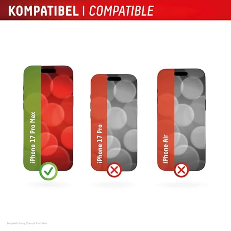 Displex Smart Glass (9H) für iPhone 17 Pro Max, unzerbrechlicher Displayschutz, ultra-dünn, unsichtbar, einfache Montage mit EASY-ON Sticker – Bild 3