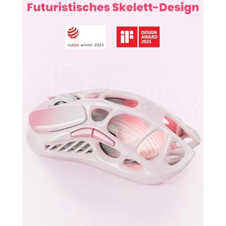 GravaStar Mercury M1 Pro Wireless Gaming Maus, Leichte Magnesium Gaming Maus mit 26.000 DPI, PAW3395DM, 5 programmierbaren Tasten, Triple-Mode, Farbverlauf Rosa – Bild 3
