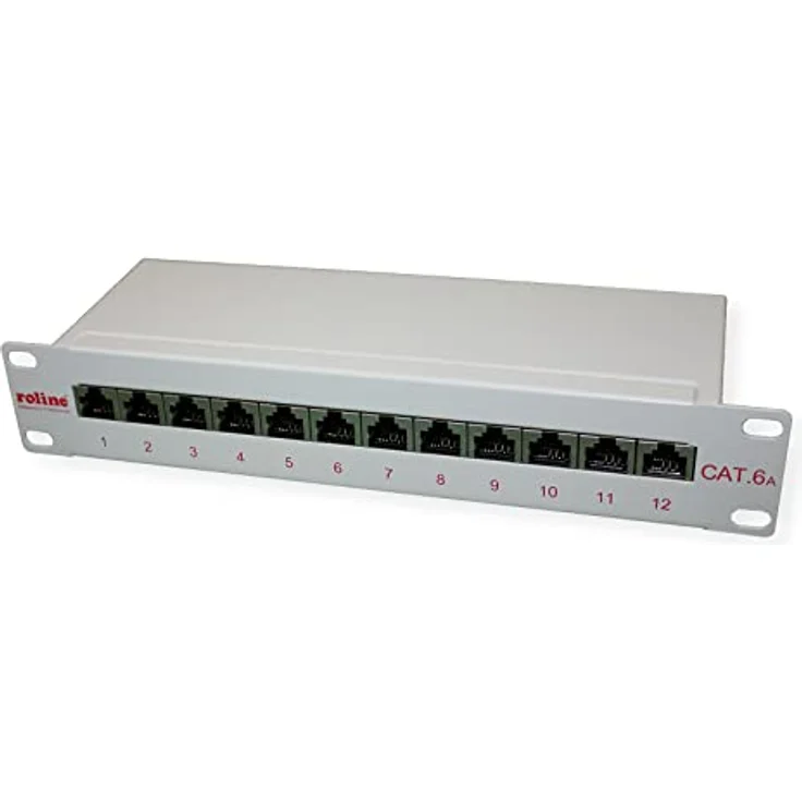 ROLINE 10"-Patchpanel 12 Ports, Kat.6A (Class EA), geschirmt – Bild 1