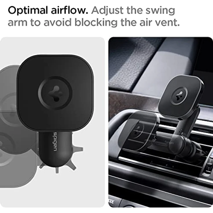 Spigen Magnetic MagSafe Vent ITS12, Magnethalterung fürs Auto mit drehbarem Kopf und stabilem Griff, Schwarz – Bild 7