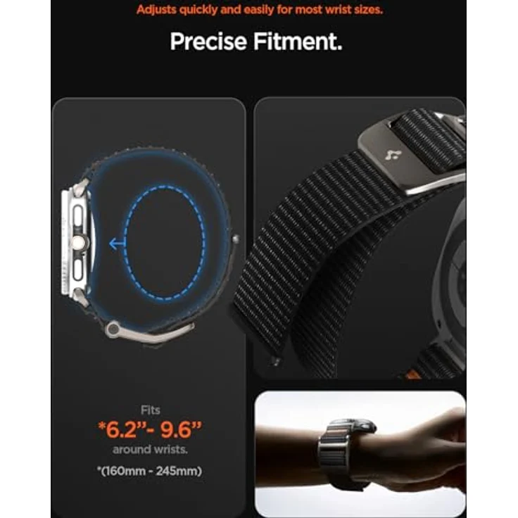 Spigen Dura Pro Flex Armband für Samsung Galaxy Watch 8 44mm/40mm, 8 Classic 46mm (2025) - Schwarz, leicht und atmungsaktiv mit robuster Schnalle – Bild 4