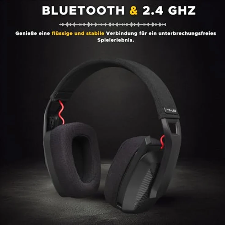 THE G-LAB Korp Platinium, Kabelloses Gaming Headset mit 45 Stunden Akkulaufzeit, hochwertigem Stereosound und einklappbarem Mikrofon für PC/PS4/PS5 – Bild 2