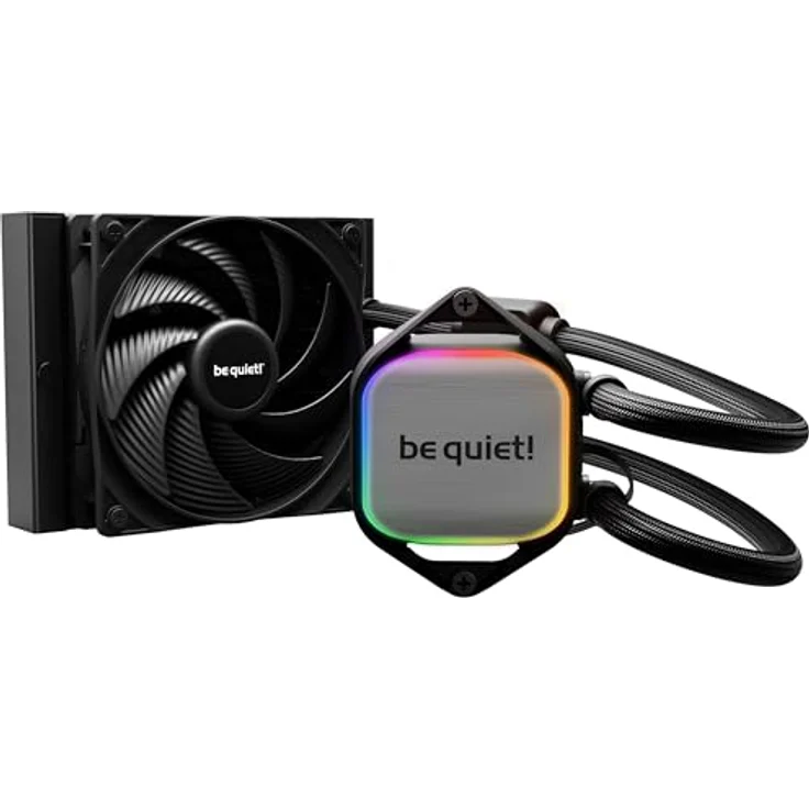 be quiet! Pure Loop 2 120mm All-in-One Wasserkühlung für übertaktete AMD/Intel Systeme, 1x Pure Wings 3 PWM high-speed Lüfter, hoher statischer Druck, doppelt entkoppelte PWM-Pumpe mit ARGB, Schwarz – Bild 1