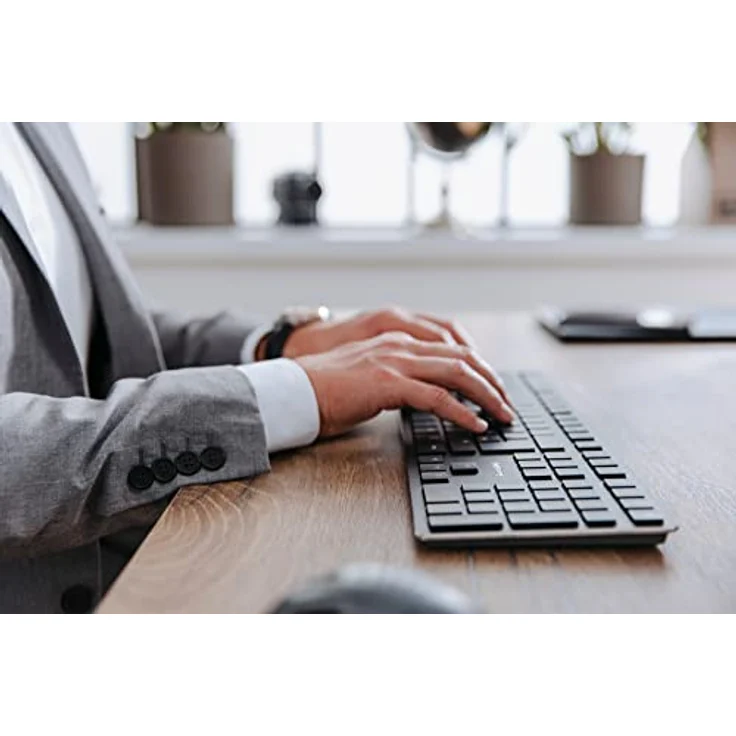 CHERRY KW X ULP, Ultra Flache mechanische High-End-Tastatur, Deutsches Layout (QWERTZ), kabellose Multi-Device-Tastatur für bis zu 4 Geräte, wiederaufladbar, schwarz – Bild 5
