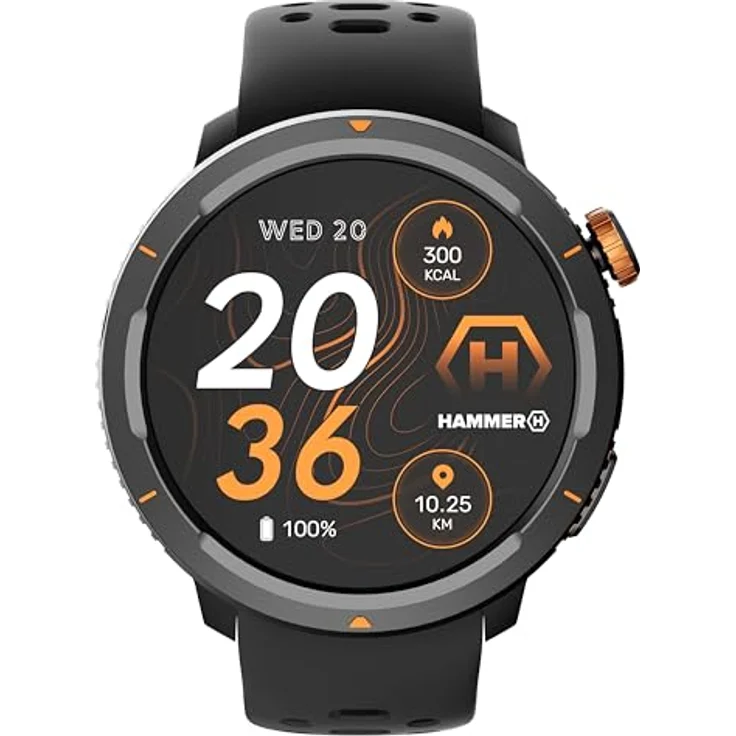 HAMMER, HAMMER Watch 2 Lite Smartwatch mit Sportmodi und Gesundheits-Tracking, Schwarz – Bild 1