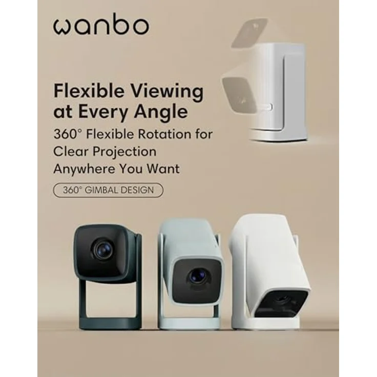 Wanbo Cube 1, HD Beamer mit 1280 x 720 Pixeln, 350 ANSI-Lumen Helligkeit, Android 11, WLAN, Alpine White – Bild 4