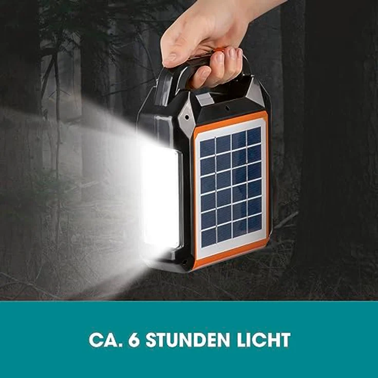 DS Produkte EASYmaxx Solar-Generator Kit 4500mAh, tragbare Powerbank mit integrierter Taschenlampe, Radio & Lautsprecher – Bild 6