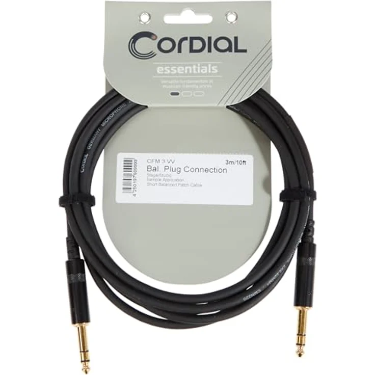 CORDIAL CABLES Audiokabel Stereo-Klinke 3 m AUDIO Essentials Jack-Kabel – Bild 1