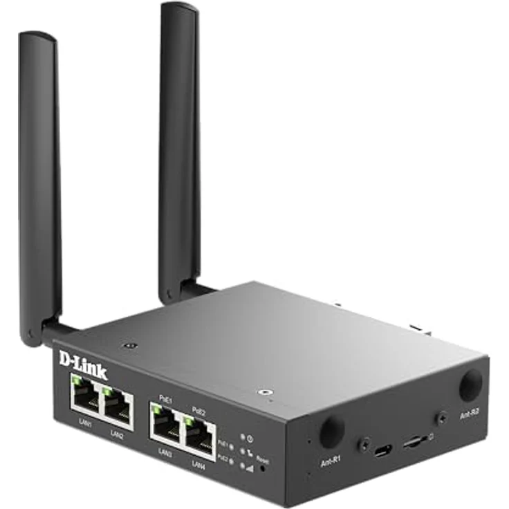 D-Link LTE PoE Modem DWM-314-TP, 4G Router mit 150 Mb/s, 2 PoE LAN-Ports, grau – Bild 3