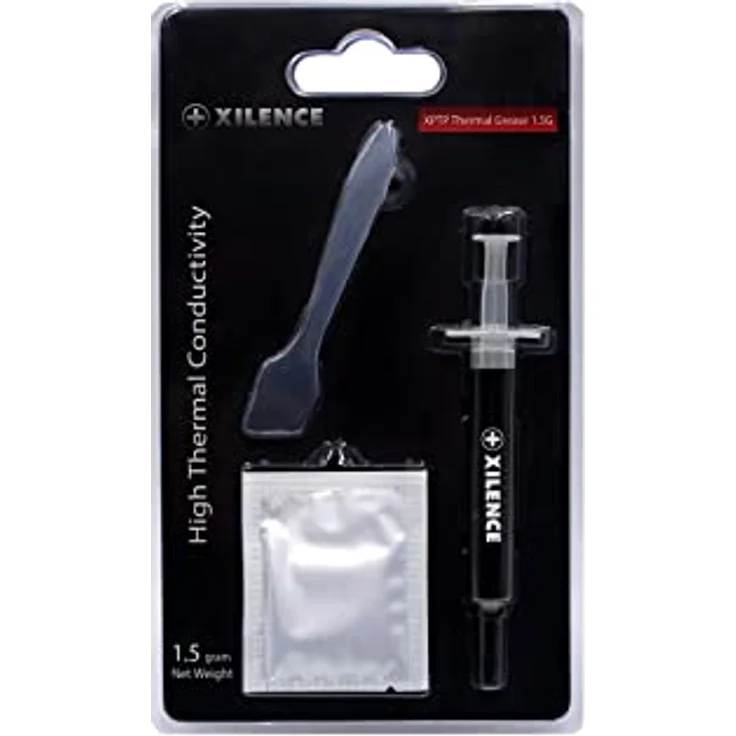Xilence XPTP High Performance Wärmeleitpaste, Spatel zum Auftragen, Reinigungstuch, 1,5g, grau – Bild 3