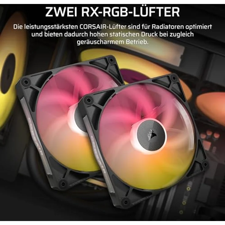 Corsair iCUE LINK TITAN 280 RX RGB Flüssig-CPU-Kühler – 280mm AIO – 2x RX140 RGB-Lüfter Schwarz. – Bild 3