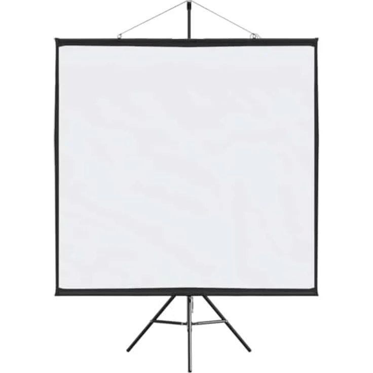 vidaXL Beamer Leinwand mit Stativ 72 Zoll 1:1, matte Projektionswand für Heimkino und Präsentationen, robustes Polyester mit stabilem Eisenständer – Bild 4