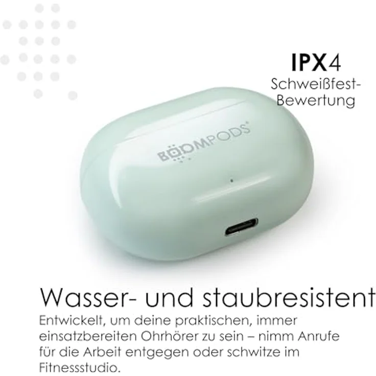 Boompods EchoBuds, TWS Kopfhörer mit Bluetooth 5.3 und Extra Bass, Himmelblau – Bild 5