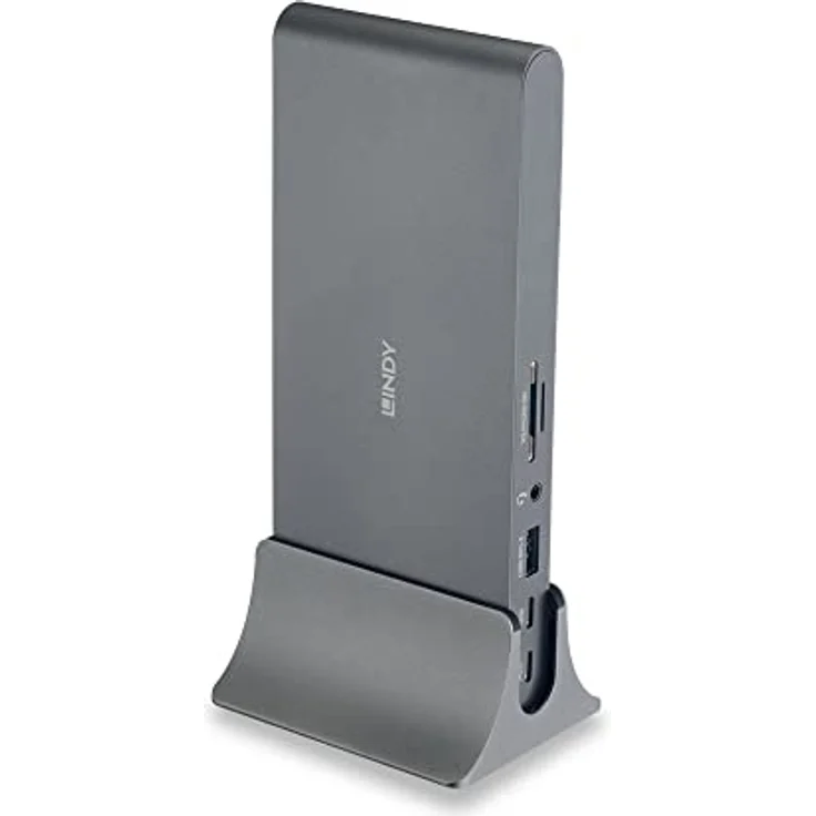 LINDY DST-Pro 5K, USB C Laptop Dockingstation mit 3 (4K) oder Display für HP Mac Acer Dell Asus USB-C -2 DisplayPort, HDMI, 4, Geräteladung, Audio, SD, microSD, Gigabit LAN, 43349 – Bild 3