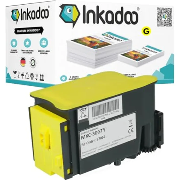Inkadoo Toner für Sharp MXC-30GT, kompatibel mit MX-C 300/250 Serie, schwarz, ca. 6.000 Seiten, 3 Jahre Garantie