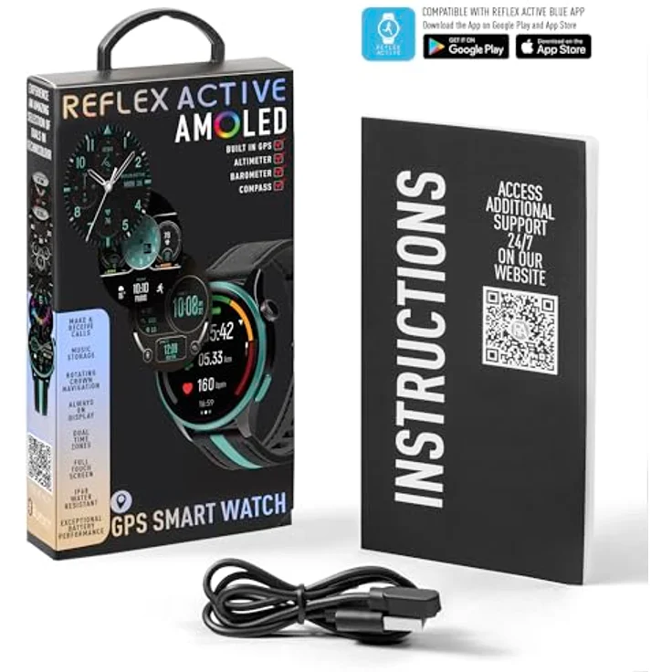 Reflex Active Serie 54, AMOLED GPS Smartwatch in Schwarz und Grün mit Smart-Calling und Fitness-Tracking – Bild 7