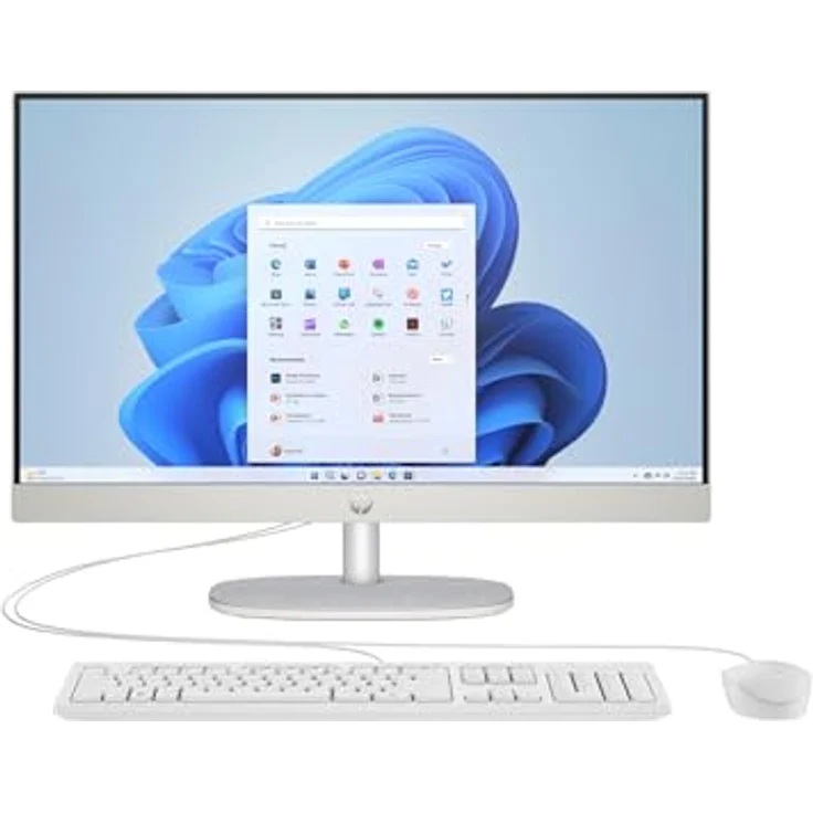 HP All-in-One PC 24-cr0242ng, 23,8" FHD, Intel Core i3-N300, 8 GB RAM, 256 GB SSD, FreeDOS, weiß – Bild 1