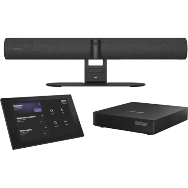 Jabra PanaCast 50 Room System 2, Kit für Videokonferenzen mit 180°-Panorama-4K-Kamera und Lenovo ThinkSmart Core Gen (8612-331) – Bild 1
