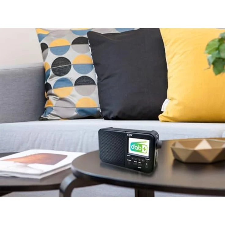 CGV DR7+, Tragbares Radio DAB+ und FM, wiederaufladbar mit 40 Speicherplätzen, programmierbarem Wecker, Farbdisplay – Schwarz – Bild 5