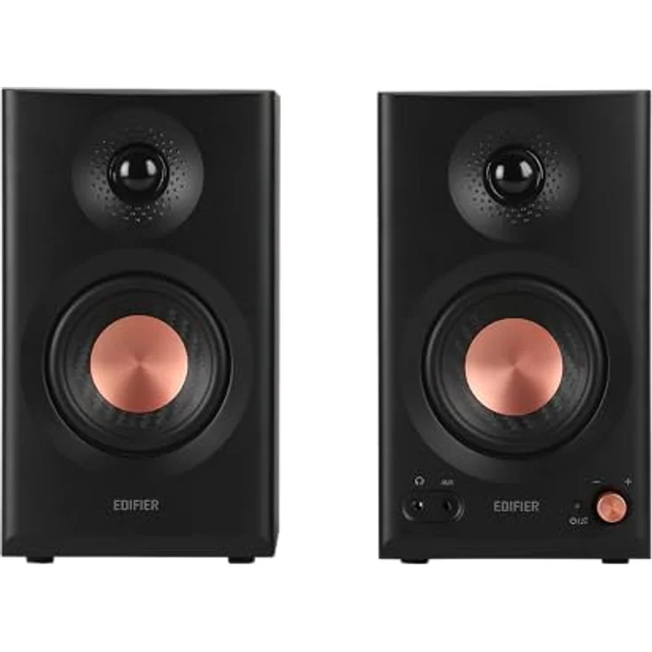 Edifier MR3 Kompakter Studio-Lautsprecher 2.0, Hi-Res Audio, Bluetooth V5.4, physische Steuerungen, RCA, AUX, Mobile App, 2 x 18 W, Schwarz – Bild 3