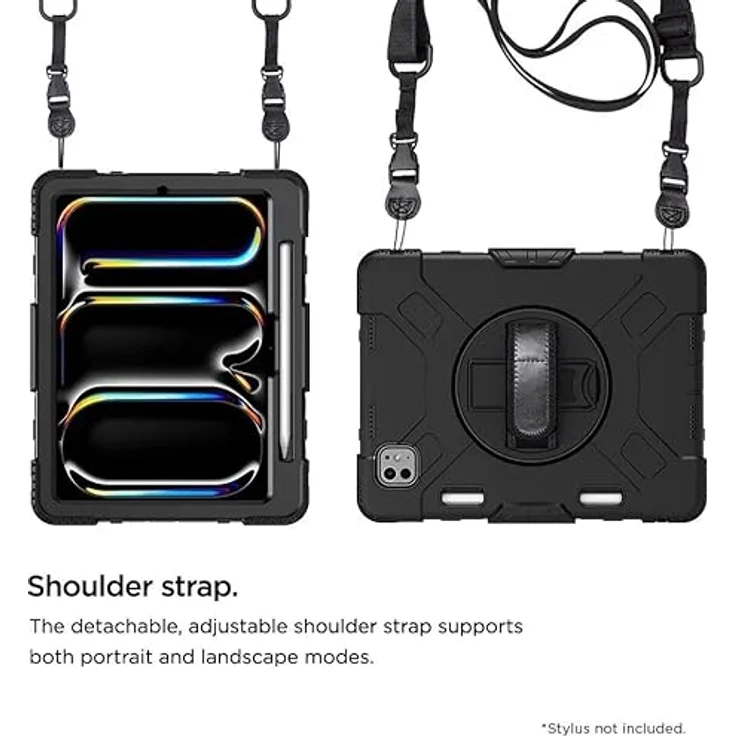 EIGER Eiger Peak 500m Case iPad Pro 11 (2024) schwarz - Stoßfestes Design, 360° drehbarer Ständer, Handschlaufe – Bild 5
