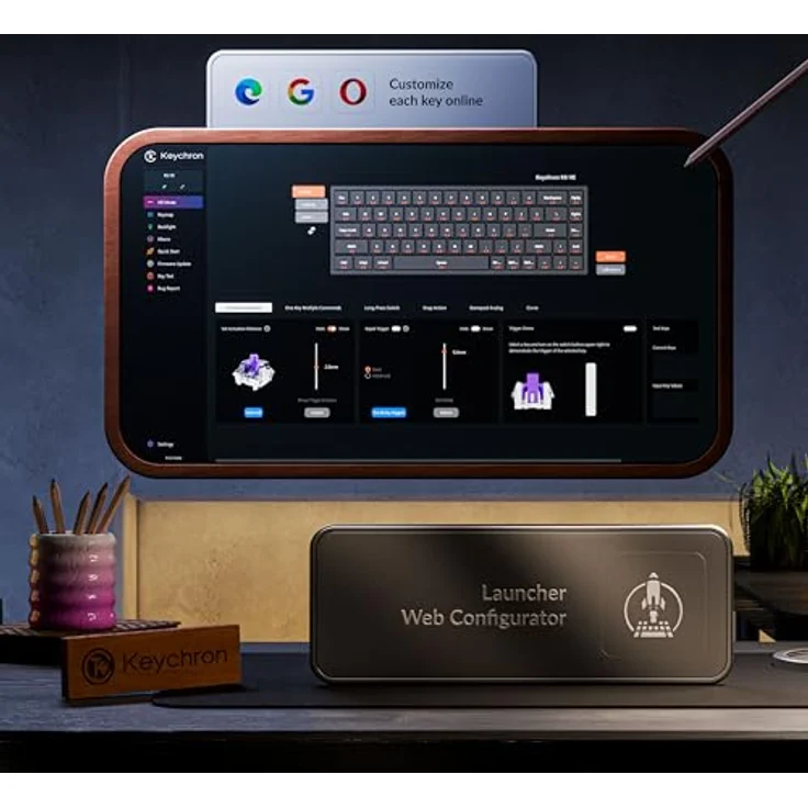 Keychron K6 HE Nebula Special Edition, Kabellose Mechanische Tastatur mit Gateron Double-Rail Magnetic Hall Effect Schaltern, Schwarz, RGB-Hintergrundbeleuchtung, 4000 mAh Akku – Bild 6