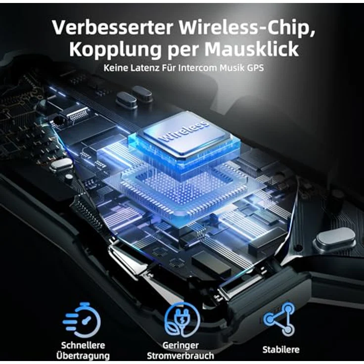 MOMAN CP-S Kommunikationssystem Einzelset, Bluetooth Intercom-Headset mit 28 Stunden Akkulaufzeit, wasserdicht (IP67) – Bild 7