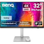 BenQ PD3226G 32" 4K UHD Monitor für Designer, 144Hz, IPS, 95% P3, 100% sRGB, Thunderbolt 4, KVM, reflexionsfreies Nano Matte Panel, höhenverstellbar