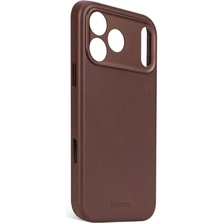 Decoded Lederhülle für iPhone 17 Pro, Premium ECCO Leder, MagSafe Kompatibel, Vollständiger Kameraschutz, Metalltasten, Stoßfest, Kratzfest, Glas Kamera Taste, Braun – Bild 2