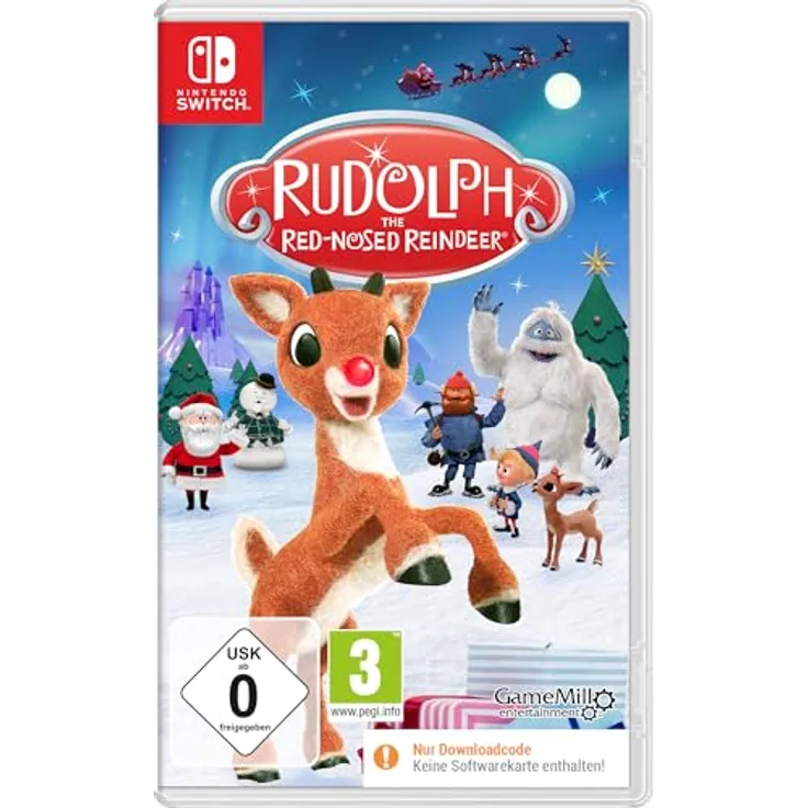 Game Mill Rudolph the Red-Nosed Reindeer, Interaktives Nintendo Switch Spiel mit magischer Winterwelt und lokalem Koop-Modus
