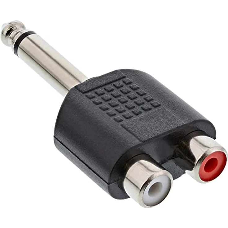 InLine 99339 Audio Adapter, 6,3mm Klinke Stecker an 2x Cinch Buchse, Mono – Bild 2