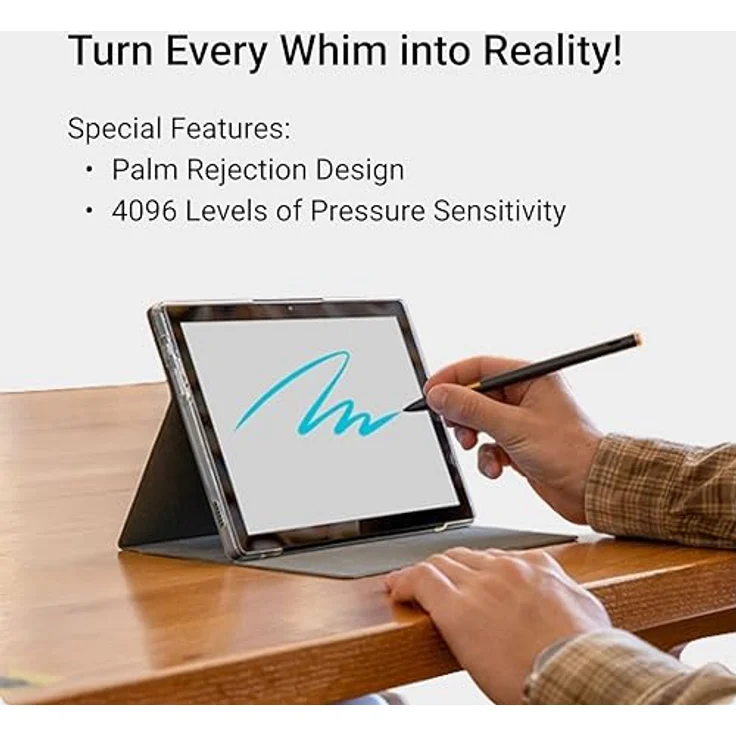 HUION Kamvas Slate 10 Standalone-Zeichentablett Schwarz/Grau, 10,1-Zoll-Digital Art Tablet mit Volllaminierung und 4096 Stufen – Bild 6