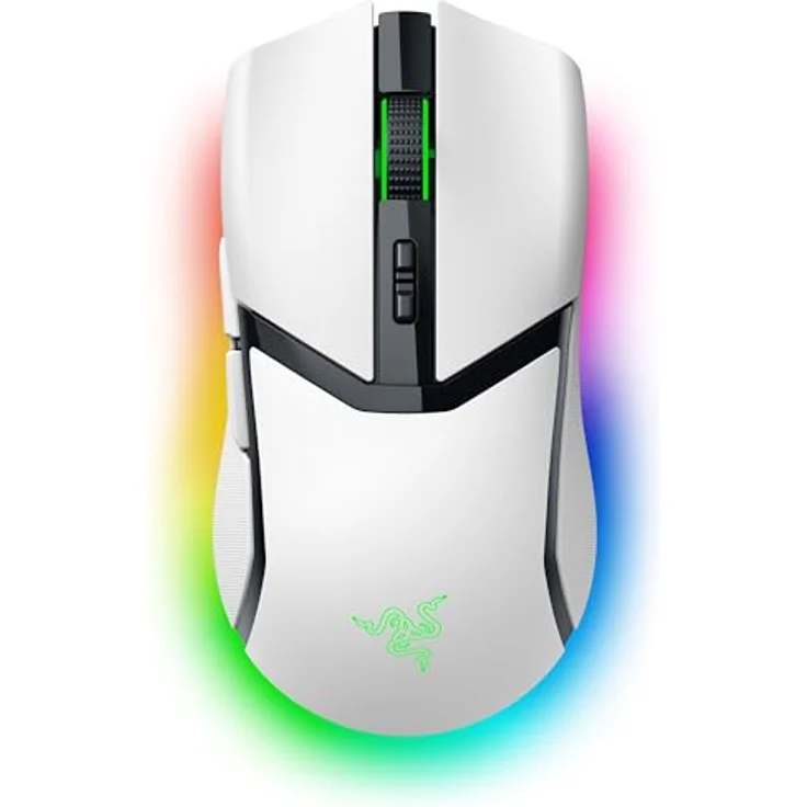 Razer Cobra Pro - kabellose Gaming-Maus mit RGB - Optischer Focus Pro Sensor mit 30K DPI (10 Anpassbare Tasten, HyperSpeed Wireless Polling 8K Hz, Bluetooth, Chroma-Beleuchtung mit 11 Zonen) Weiß – Bild 1