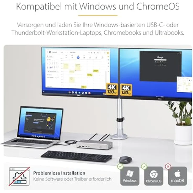 StarTech.com USB4 Docking Station, 40Gbps, 2X HDMI, 2X 4K60Hz/1x 8K60Hz, USB, 2.5GbE, 100W PD, USB-C Laptop Dockingstation – Bild 4