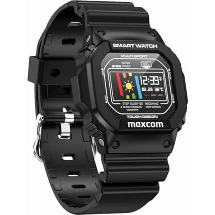 Maxcom FW22 Sportuhr + Smartwatch, schwarze Farbe (Kunststoff)