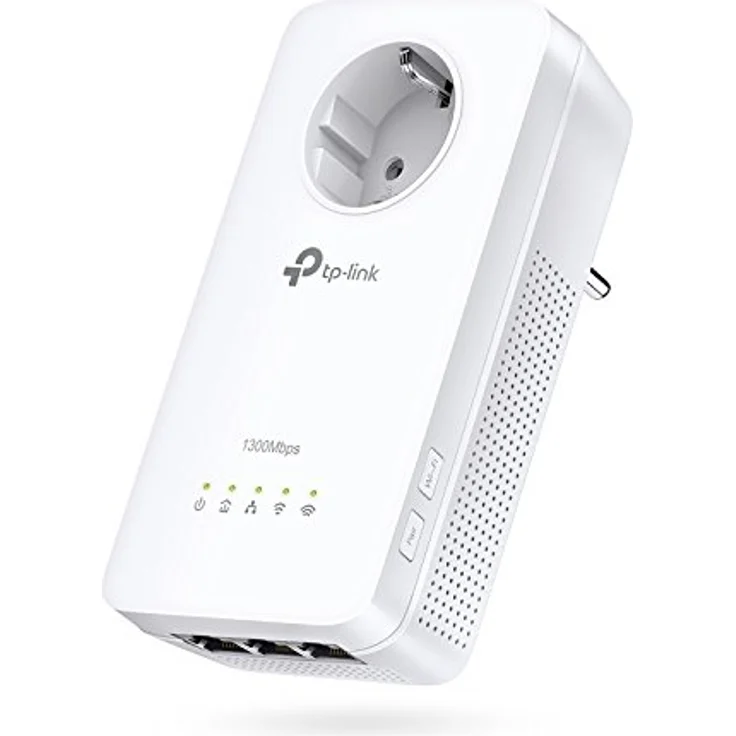 TP-Link TL-WPA8630P AV1300 Wifi AC1350 Gigabit Powerline Adapter (1350 Mbit-s Wifi und 1300 Mbit-s Steckdose Powerline, Wifi Clone, MU-MIMO, App Steuerung, 3 Gigabit Ports, Plug und Play) weiß – Bild 2