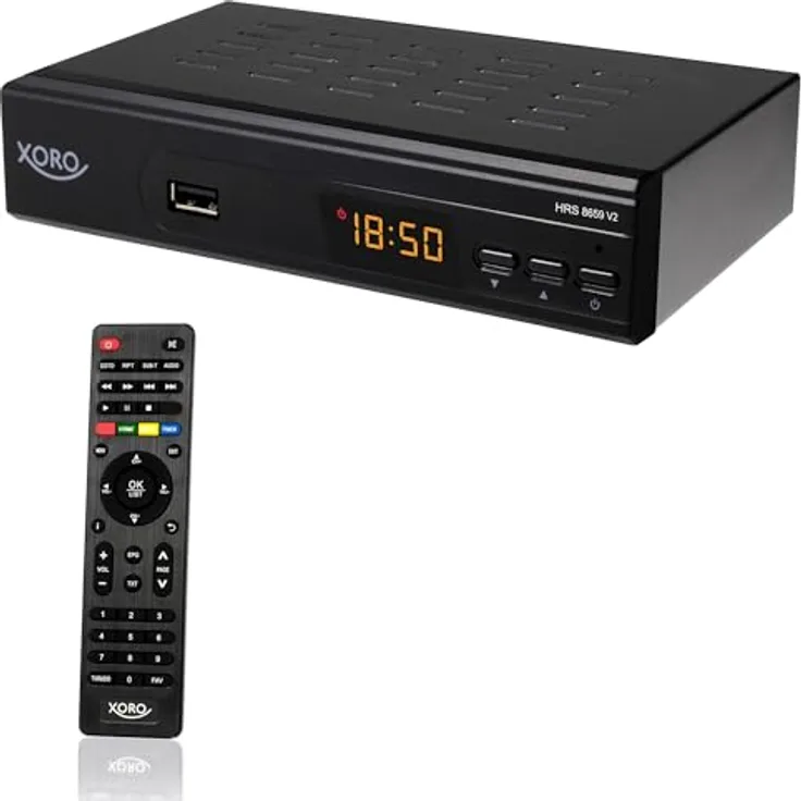XORO HRS 8659 V2, HD DVB-S2 Satellitenreceiver mit HDMI, SCART, USB-Mediaplayer, Unicable 1+2 und 12V-Eingang